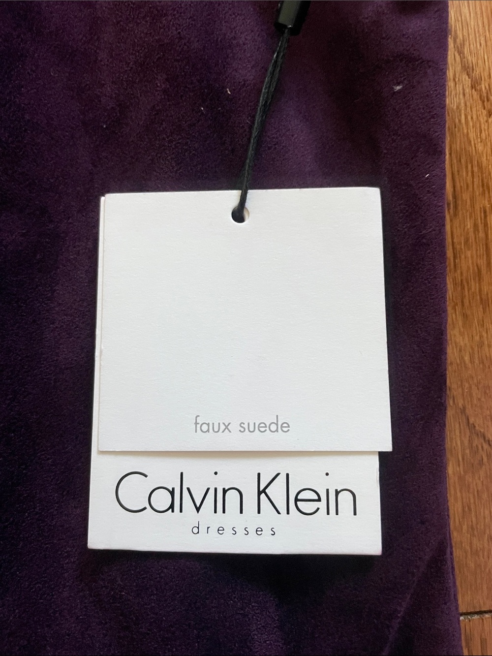 Calvin Klein Plum Faux Suede Sleeveless Shift Dress Women’s Sz 14 NWT - Picture 7 of 9